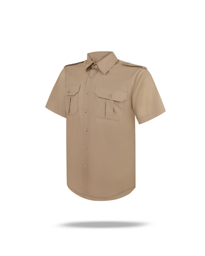 Koszula khaki z krótkim rękawem