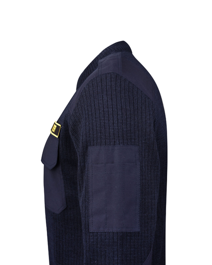 Sweter mundurowy z okrągłym dekoltem