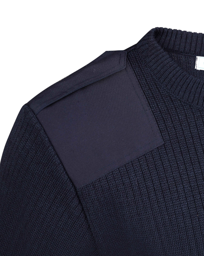 Sweter mundurowy z okrągłym dekoltem
