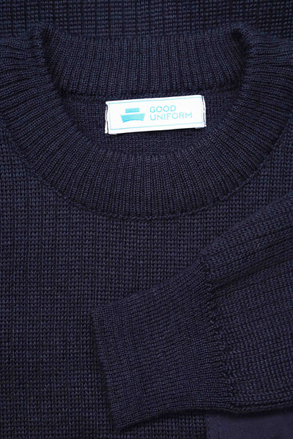 Sweter mundurowy z okrągłym dekoltem