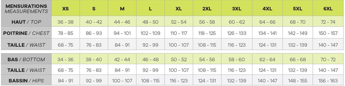 Size chart